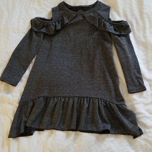 Wonder Nation Black Sparkle Cold Shoulder Dress